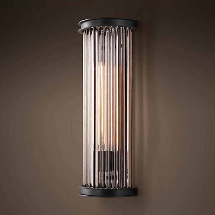 Vintage Minimalist Half-Cylinder Crystal 1-Light Wall Sconce Lamp
