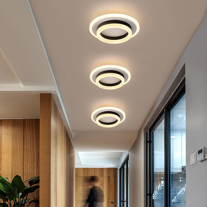 Luz de techo LED de montaje empotrado de hierro acrílico simple nórdico cuadrado círculo 