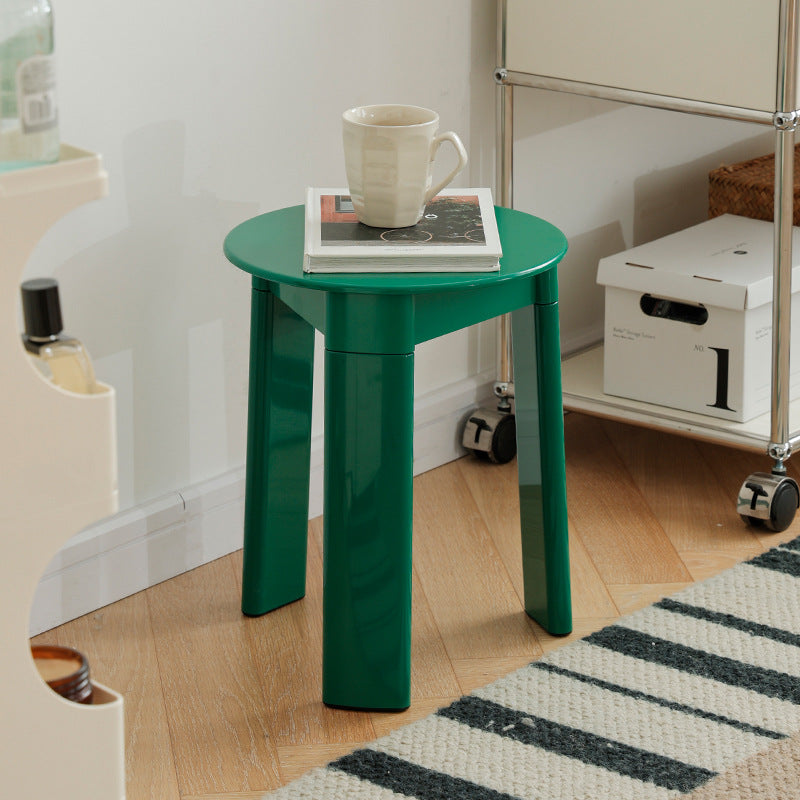 Tabouret bas en plastique ABS à base triangulaire rectangulaire ronde créative contemporaine pour salon 