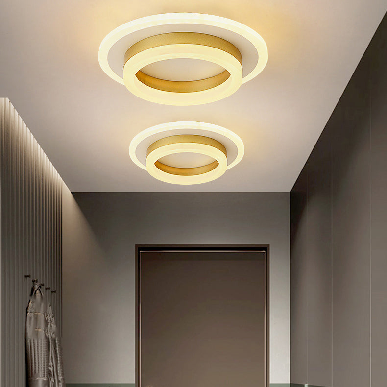 Luz de techo LED de montaje empotrado con pantalla cuadrada redonda geométrica acrílica de simplicidad moderna para sala de estar 