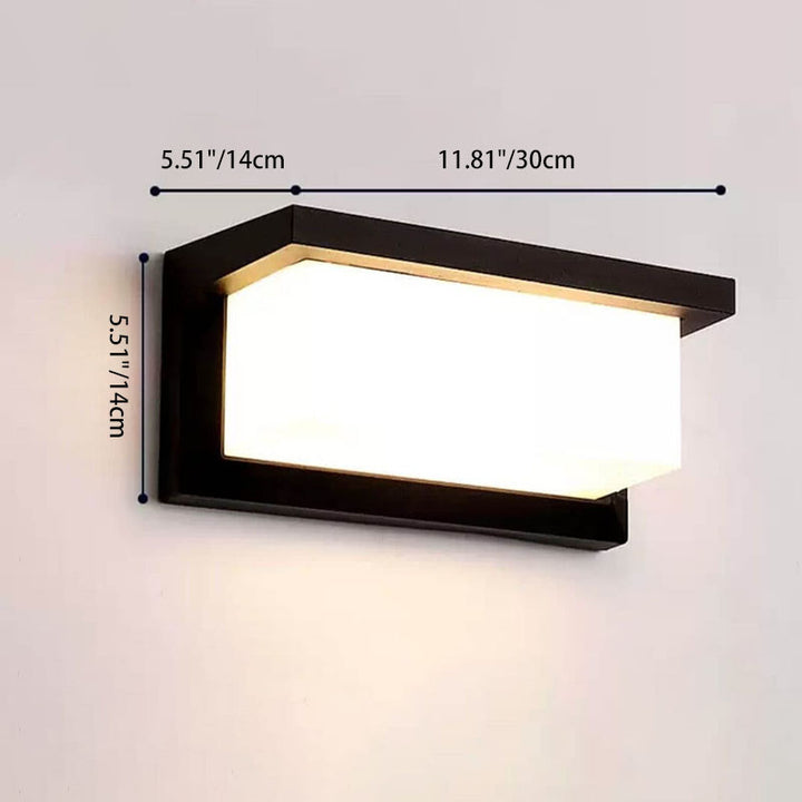 Lámpara Aplique de Pared Impermeable Sensor LED Rectangular Moderna para Exterior 