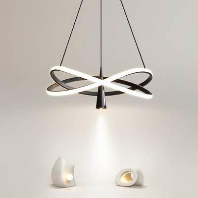 Moderne minimalistische Kreis konische Eisen Acryl LED Kronleuchter für Wohnzimmer 