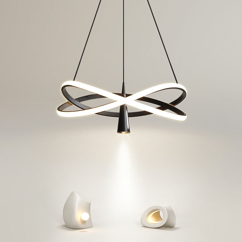 Moderne minimalistische Kreis konische Eisen Acryl LED Kronleuchter für Wohnzimmer 