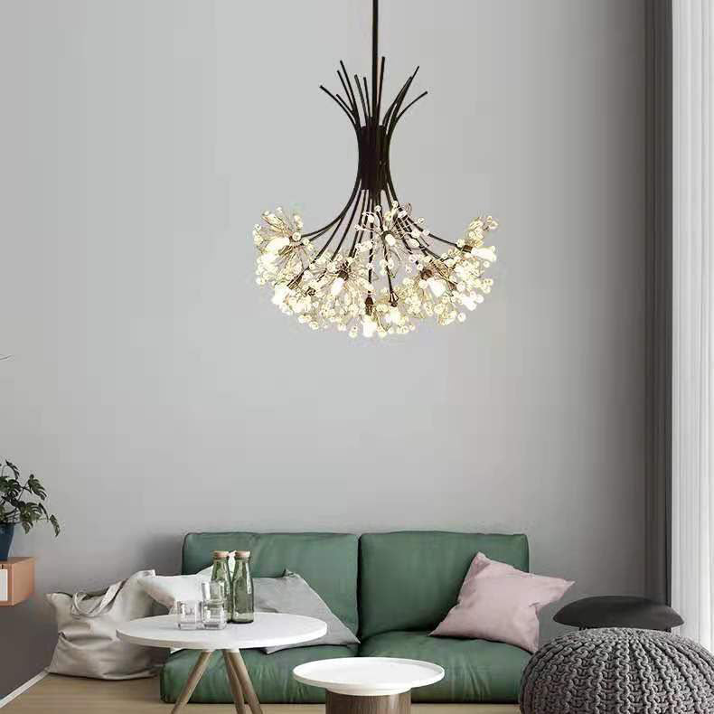 Modern Transitional Crystal Dandelion Branches 13/19 Light Chandelier For Dining Room