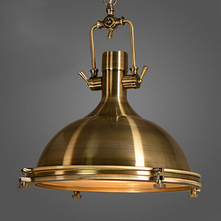 Suspension lumineuse contemporaine industrielle polonaise en fer avec abat-jour semi-circulaire à 1 lumière pour salle à manger 