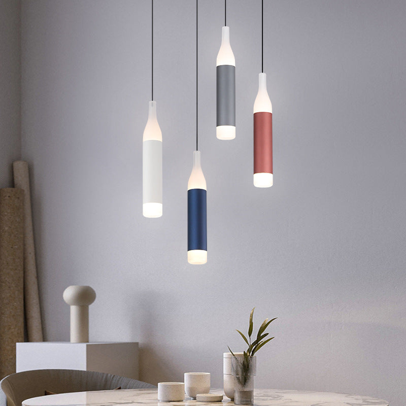 Lampe suspendue LED en aluminium et acrylique, bouteille de vin créative moderne scandinave 