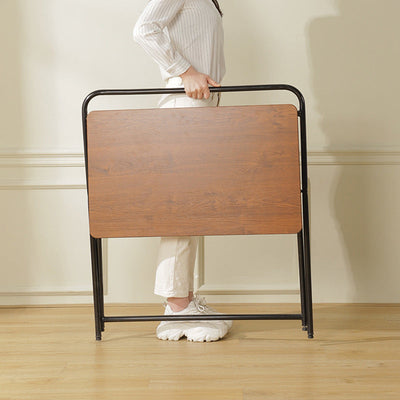 Table d'appoint rectangulaire moderne minimaliste en acier et bois 1-niveau pour étude 