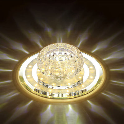 Minimalist Light Luxury Crystal Round Spotlight LED Flush Mount Ceiling Light