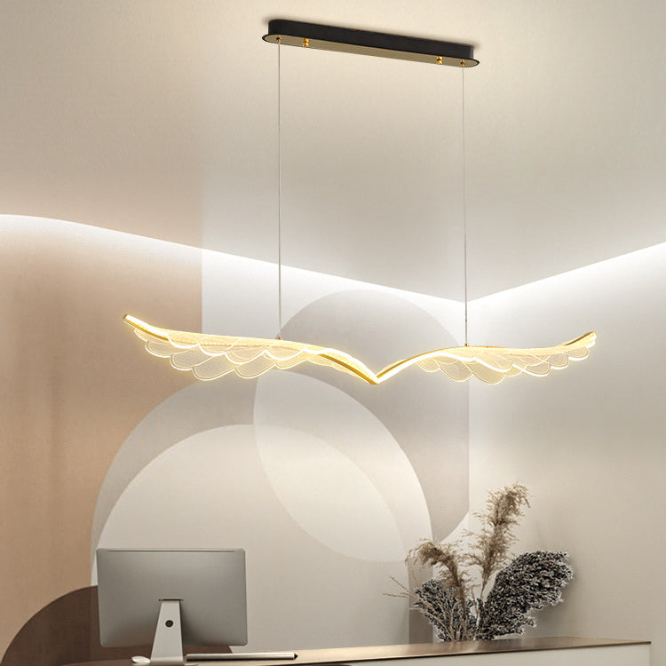 Lustre contemporain en aluminium et acrylique avec LED pour salle à manger 