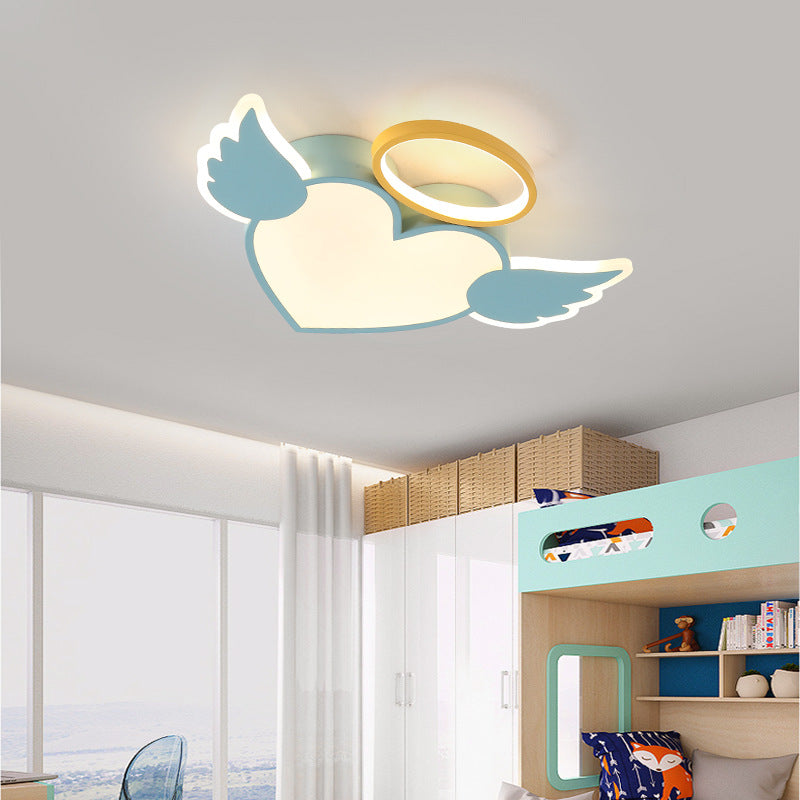 Les enfants créatifs contemporains adorent les ailes en aluminium fer acrylique silicone LED plafonnier pour chambre 