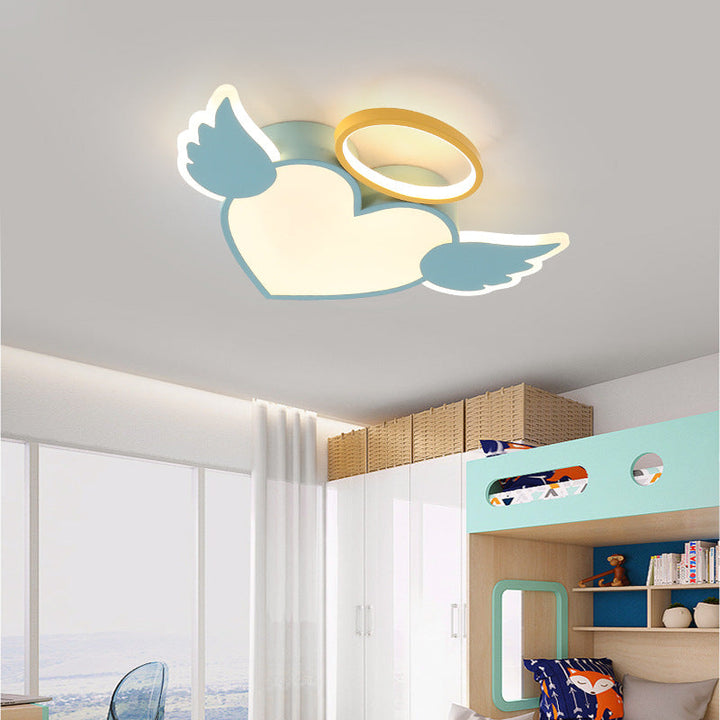 Les enfants créatifs contemporains adorent les ailes en aluminium fer acrylique silicone LED plafonnier pour chambre 