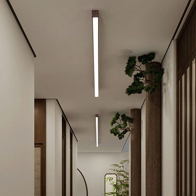 ضوء السقف LED المثبت بشكل مسطح بشرائح الألومنيوم بتصميم خشبي حديث وبسيط 