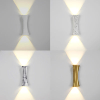 Lámpara de Aplique de Pared LED con Lente de Aluminio Iluminada Superior e Inferior Impermeable Moderna Minimalista Rectangular para Patio Exterior 