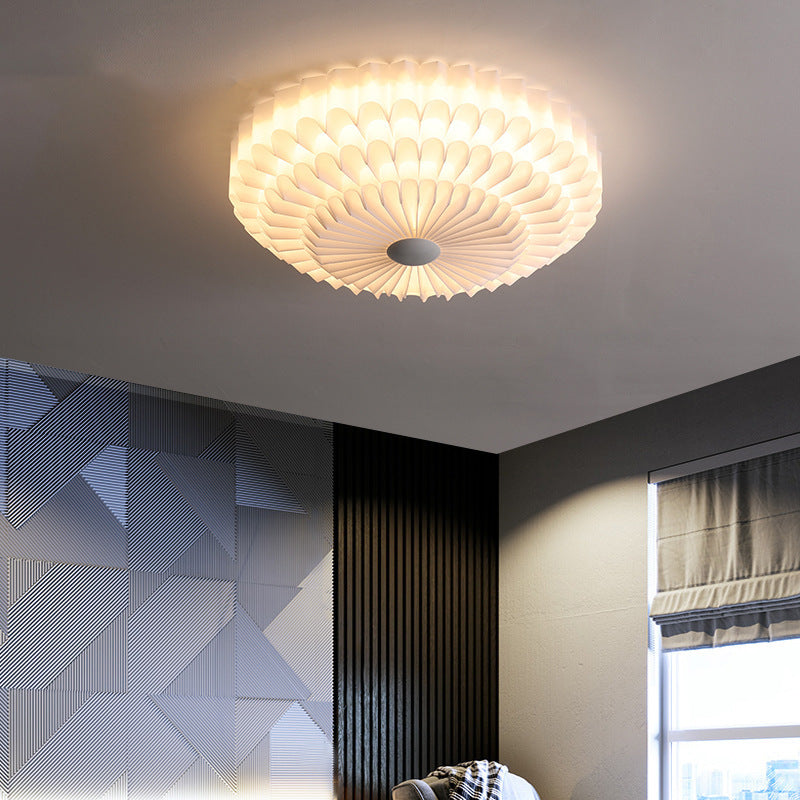 Luz de techo LED empotrada de acrílico y hierro con pétalo redondo nórdico contemporáneo para dormitorio 