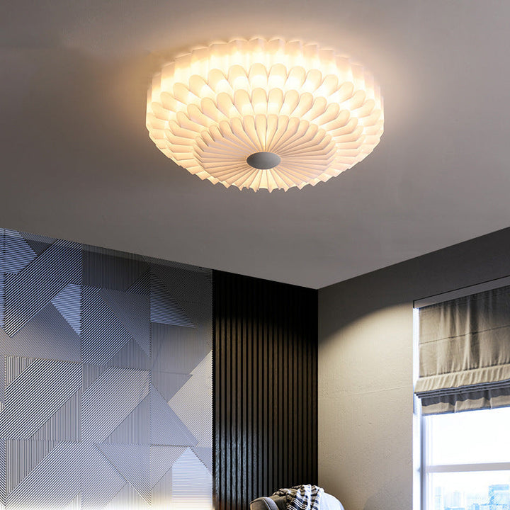 Luz de techo LED empotrada de acrílico y hierro con pétalo redondo nórdico contemporáneo para dormitorio 