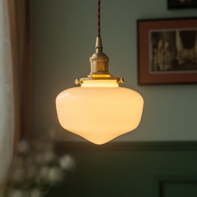 Lampe suspendue à 1 lumière en verre et laiton lanterne vintage nordique 
