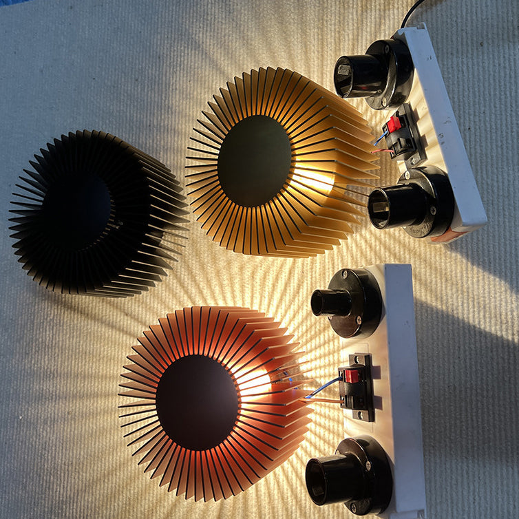 Applique murale LED design tournesol rond en aluminium minimaliste moderne pour salon 