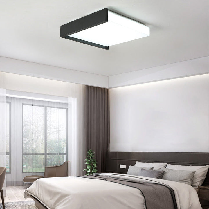Zeitgenössische nordische quadratische Eisen-Acryl-LED-Deckenleuchte für Wohnzimmer 