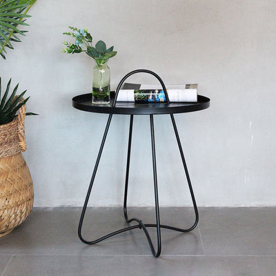 Table basse ronde en métal minimaliste moderne pour salon 