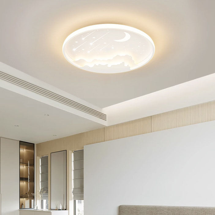 Luz de techo LED empotrada redonda de hierro de simplicidad moderna para dormitorio infantil 