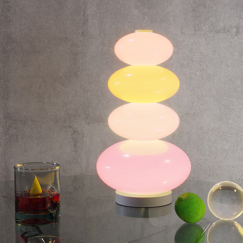 Lámpara de mesa LED de brochetas de calabaza de caramelo arcoíris creativo Macaron 