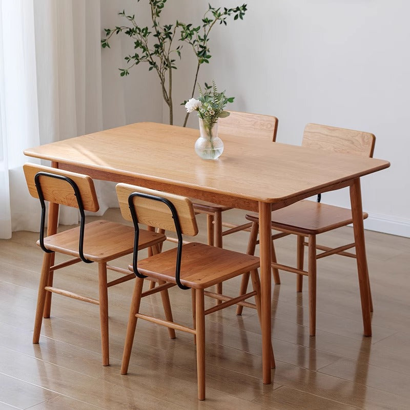 Traditional Vintage Square Cherry Wood Dining Chair Backrest For Dining Room