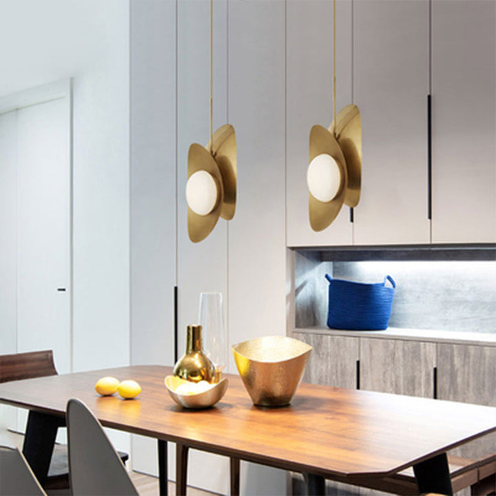 Suspension contemporaine scandinave en fer et verre, fausse lingot sphérique à 1 lumière pour salle à manger 