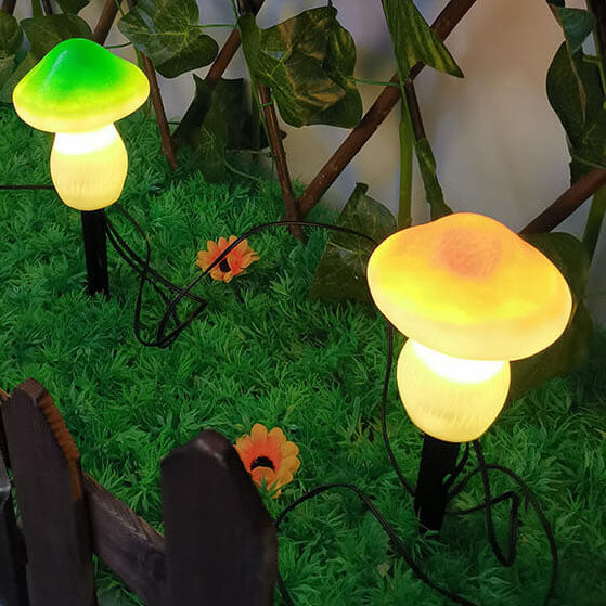 Solar Outdoor Mushroom Shape LED Garden Lawn Ground Insert Landscape Light