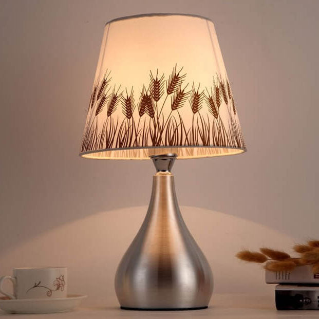 Lampe de Table Cylindrique en Tissu à Personnalité Simple et Moderne à 1 Lumière 