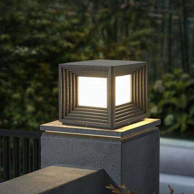 Modern Simplicity Rectangular Stainless Steel Acrylic LED Post Head Light For Outdoor Patio