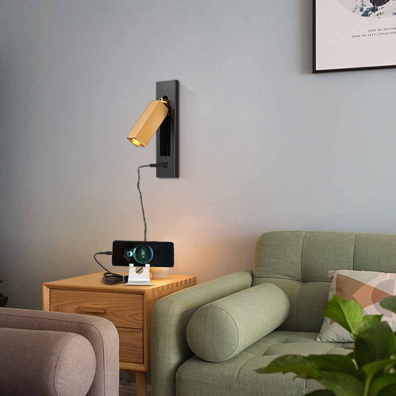 Modern Minimalist Rectangular Recessed Aluminum LED Wall Sconce Lamp