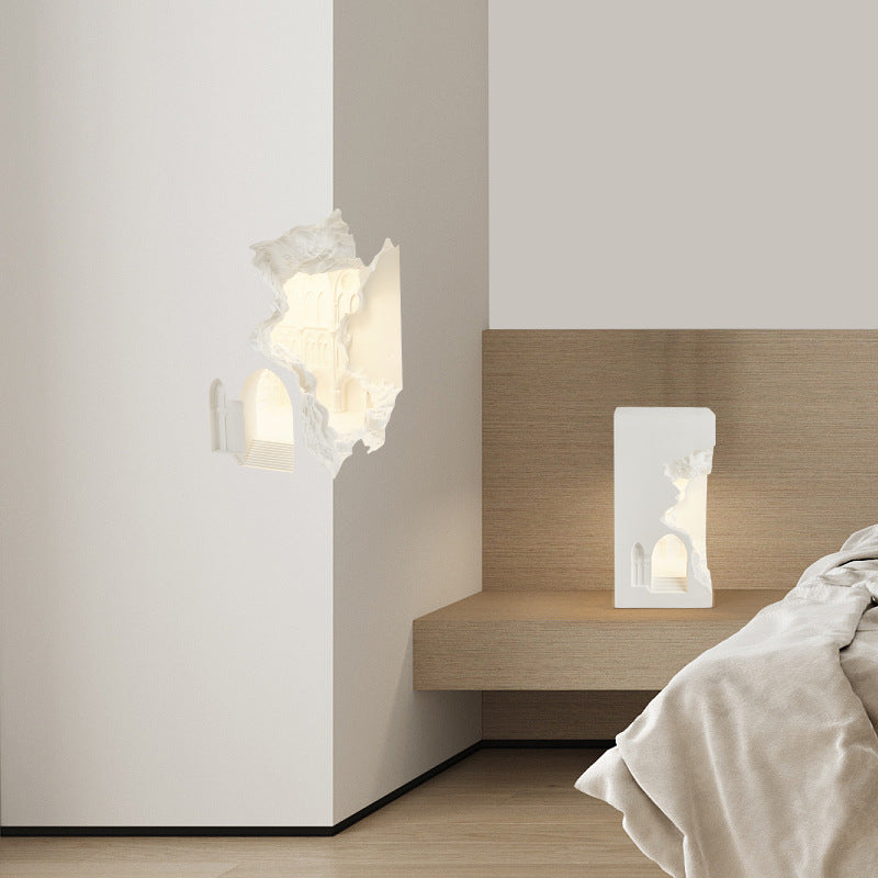 Moderne minimalistische rechteckige Gips vertiefte 1-Licht Wandleuchte Lampe für Wohnzimmer 