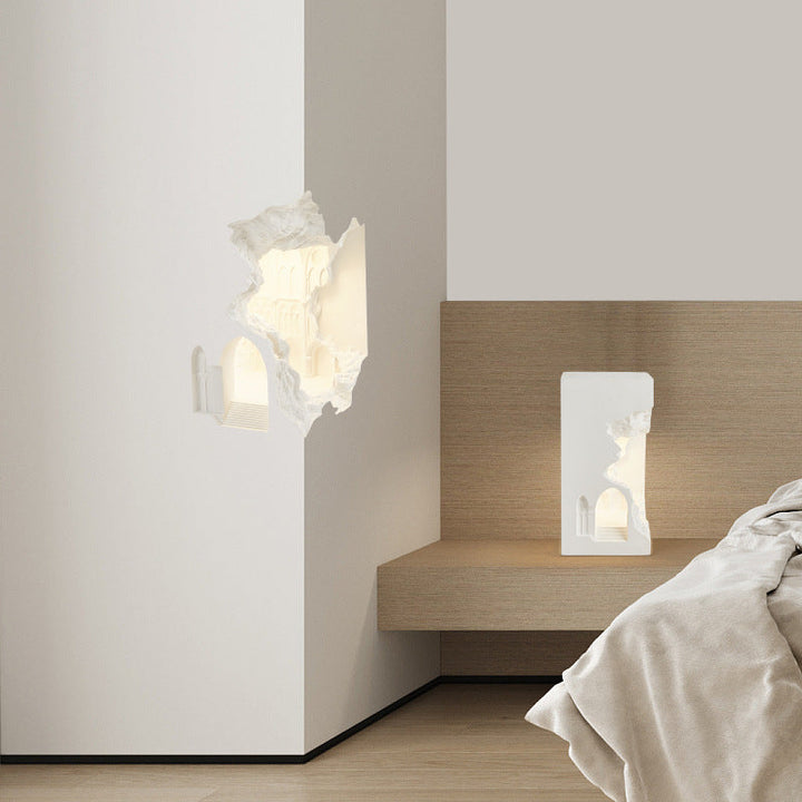 Moderne minimalistische rechteckige Gips vertiefte 1-Licht Wandleuchte Lampe für Wohnzimmer 