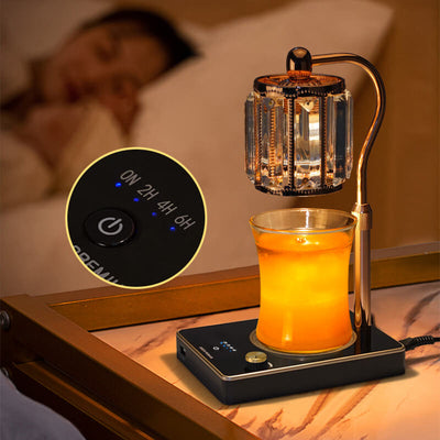 Modern Minimalist Round Plastic Glass 1-Light Aroma Melt Wax Table Lamp For Bedroom