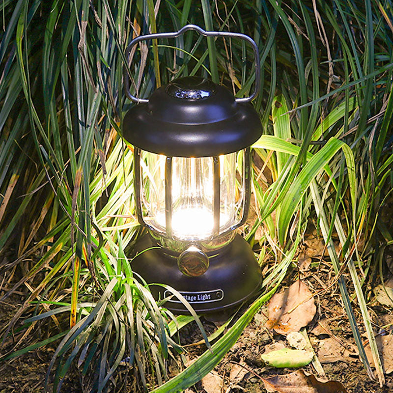 Luz de camping al aire libre USB LED ABS de hierro cilíndrico impermeable minimalista moderna para patio exterior 