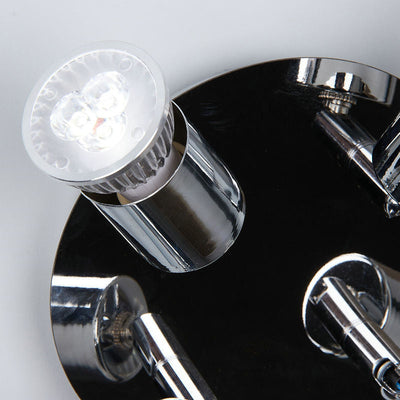 Luminaire de plafond semi-encastré à 4 lumières en métal acrylique rond minimaliste moderne pour salon 