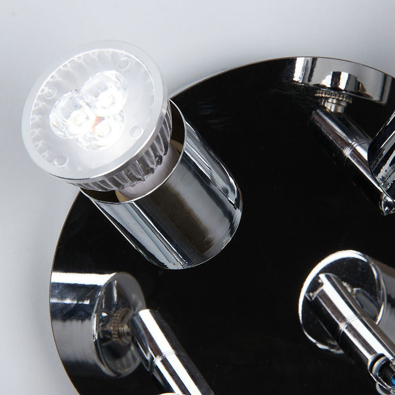 Luminaire de plafond semi-encastré à 4 lumières en métal acrylique rond minimaliste moderne pour salon 