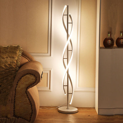 Minimalist 1-Light Spiral LED Standing Floor Lamps
