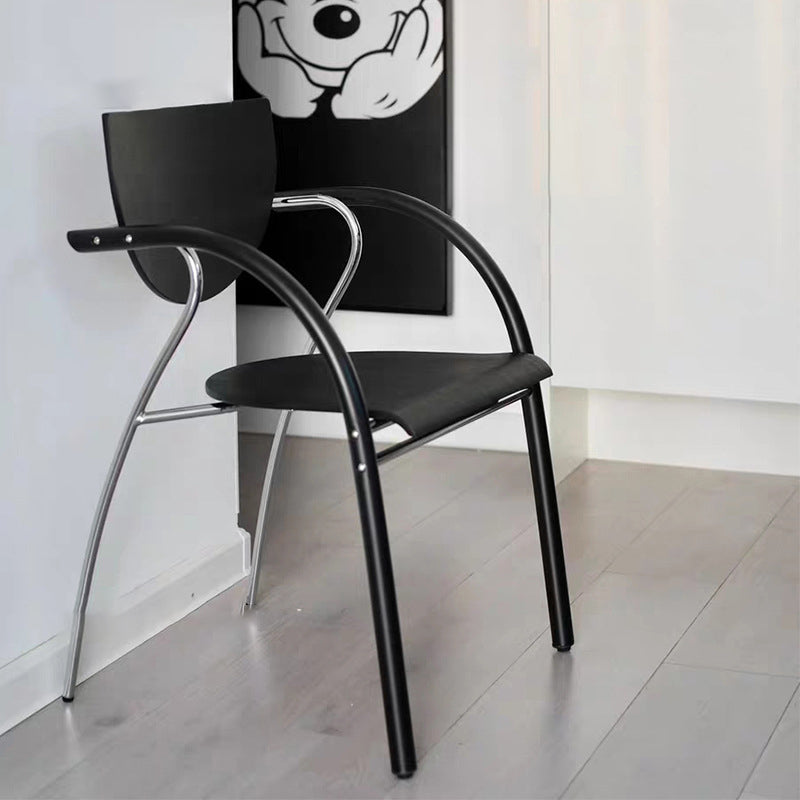 Contemporary Nordic Semicircular Curved Pole Wood Metal Chair For Living Room