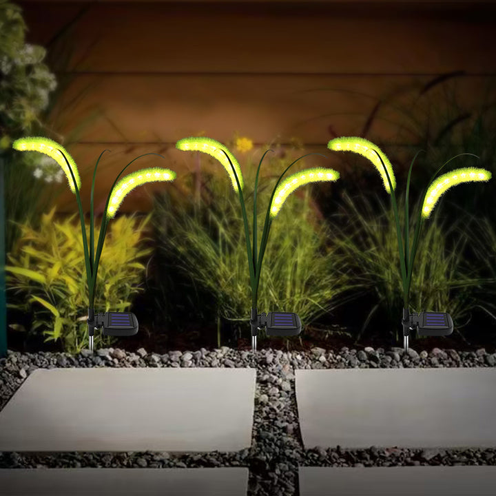 Éclairage paysager extérieur à LED en acier inoxydable et plastique avec motif Art Déco moderne, étanche, à énergie solaire, pour jardin, avec motifs de cornouiller 