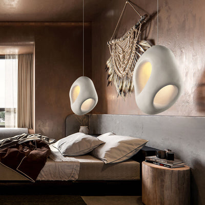 Lámpara colgante de 1 luz de escultura de poliestireno con forma especial creativa minimalista japonesa 