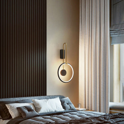 Applique Murale à LED en Aluminium Cercle Anneau Bande de Silicone Simplicité Moderne pour Salon 