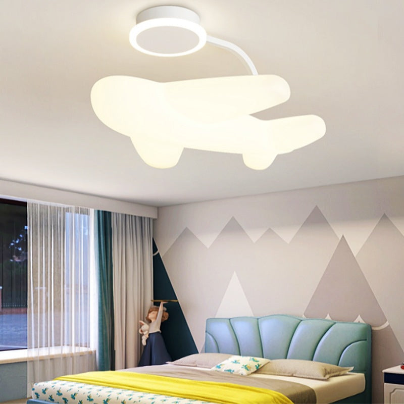 Moderne Einfachheit Kinder Eisen PE Flugzeug LED Semi-Flush Mount Deckenleuchte für Schlafzimmer 