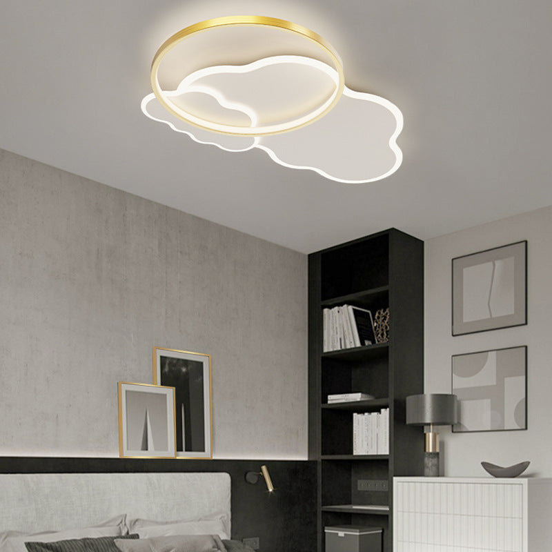 Plafonnier LED moderne minimaliste en aluminium avec abat-jour en acrylique pour chambre à coucher 