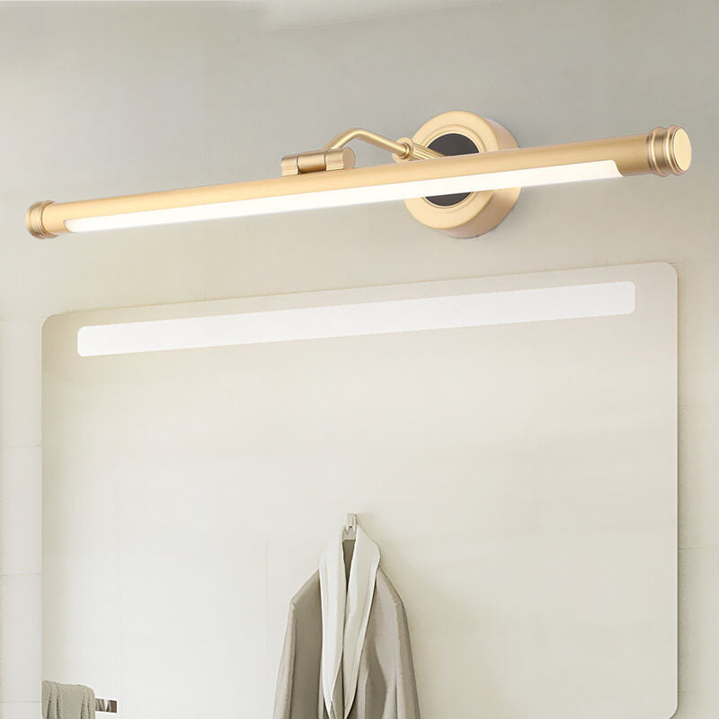 Modern Luxury Long Strip Full Copper PC LED Vanity Light Wall Sconce Lamp