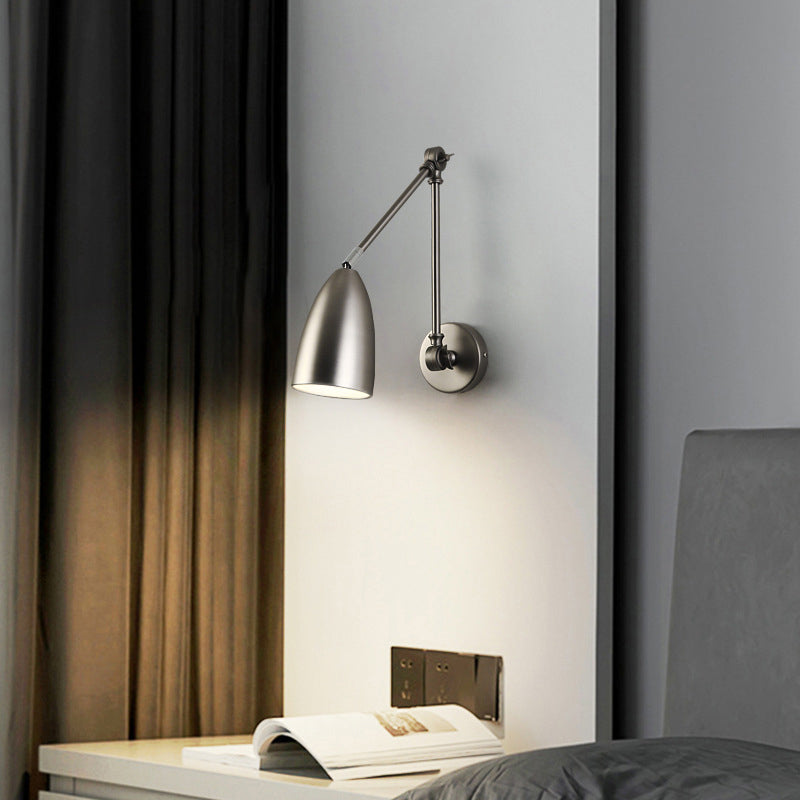 Zeitgenössische industrielle schwenkbare Kegel Metall 1-Licht Wandleuchte Lampe für Schlafzimmer 