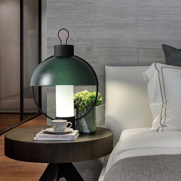 Zeitgenössische kreative runde Kuppelzylinder-Aluminiumglas-1-Licht-Tischlampe für Wohnzimmer 