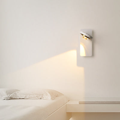 Moderne minimalistische runde Rechteck Eisen Aluminium drehbare LED Wandleuchte Lampe für Schlafzimmer 