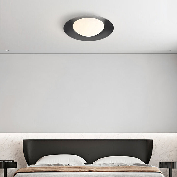 Luz de techo LED empotrada de vidrio redondo de cobre de simplicidad moderna para dormitorio 