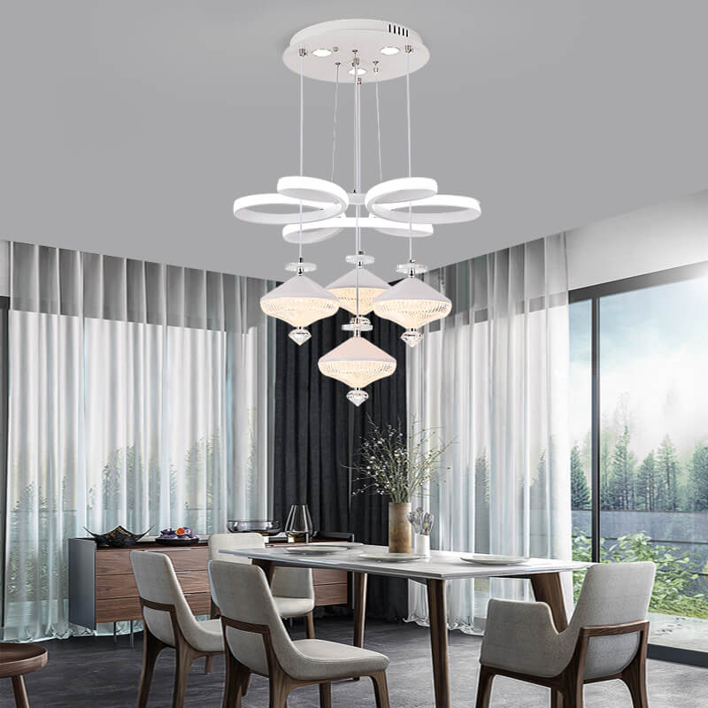 Modern Luxury Iron Oval LED Chandelier For Living Room